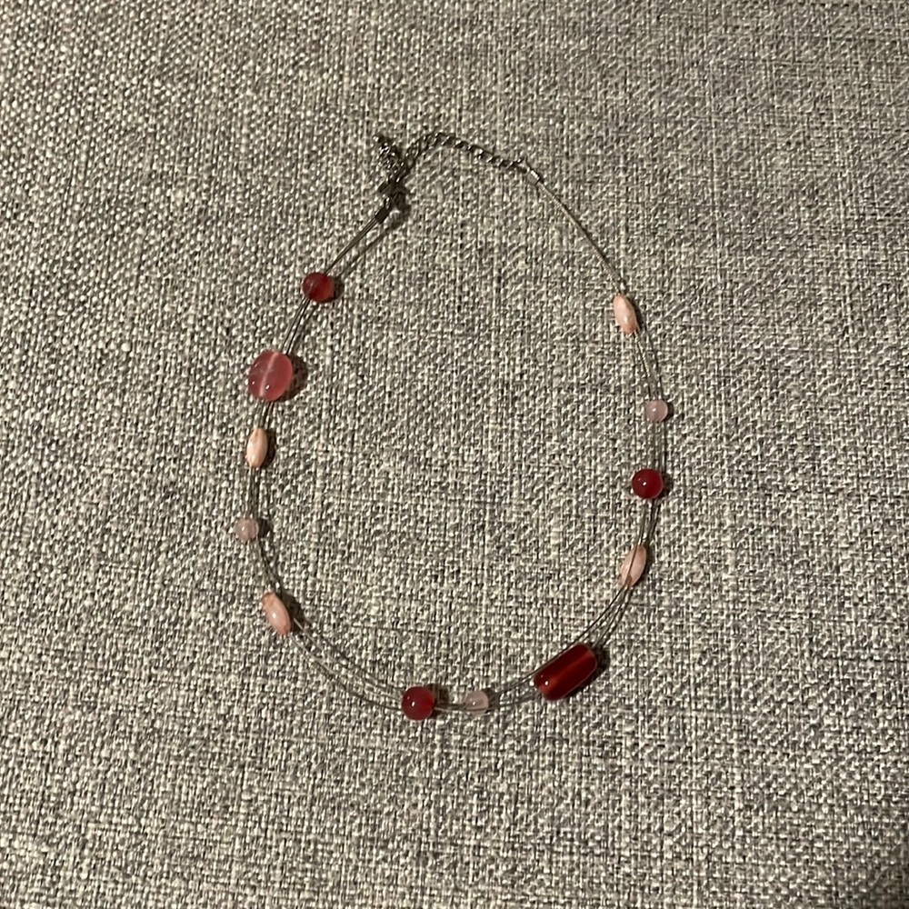 Pink beaded necklace